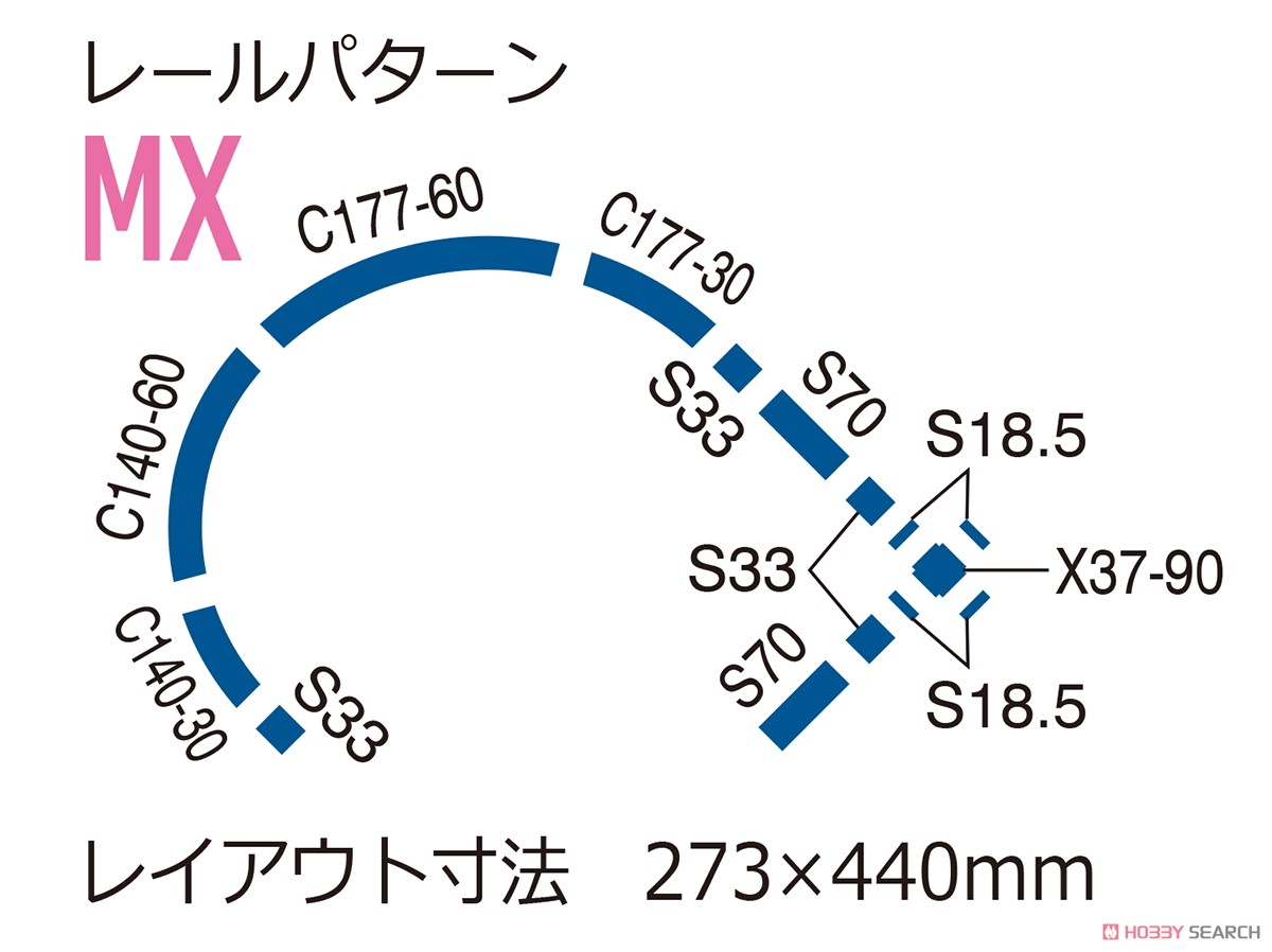 Fine Track ミニレールセット 十字クロスセット (レールパターンMX) (鉄道模型) 解説1