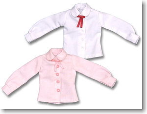 For 23cm Long Sleeve Blouse (White) (Fashion Doll)