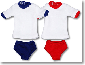 For 25cm Physical Exercise Clothes Set (White/Red) (Fashion Doll)