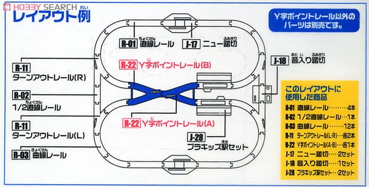 R-22 Y字ポイントレール (A・B各1本入り) (プラレール) 解説1