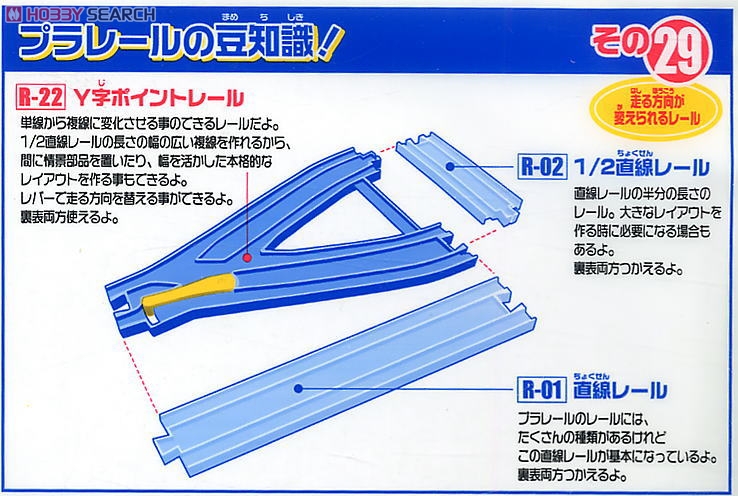 R-22 Y字ポイントレール (A・B各1本入り) (プラレール) 解説2