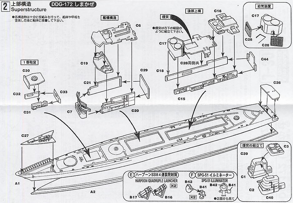 JMSDF Guided Missile Defense Destroyer Shimakaze (DDG-172) w/Photo-Etched Parts (Plastic model) Assembly guide2