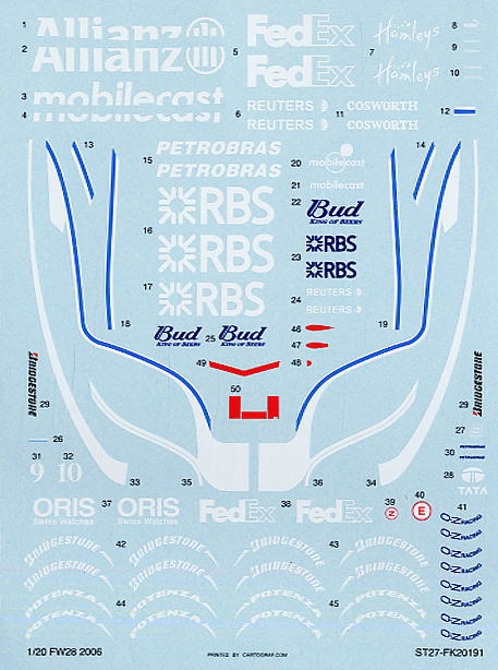 ウィリアムズFW28用スペアデカール (プラモデル) 商品画像1
