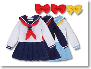 Sailor Blouse Set(White and Light Blue) (Fashion Doll)