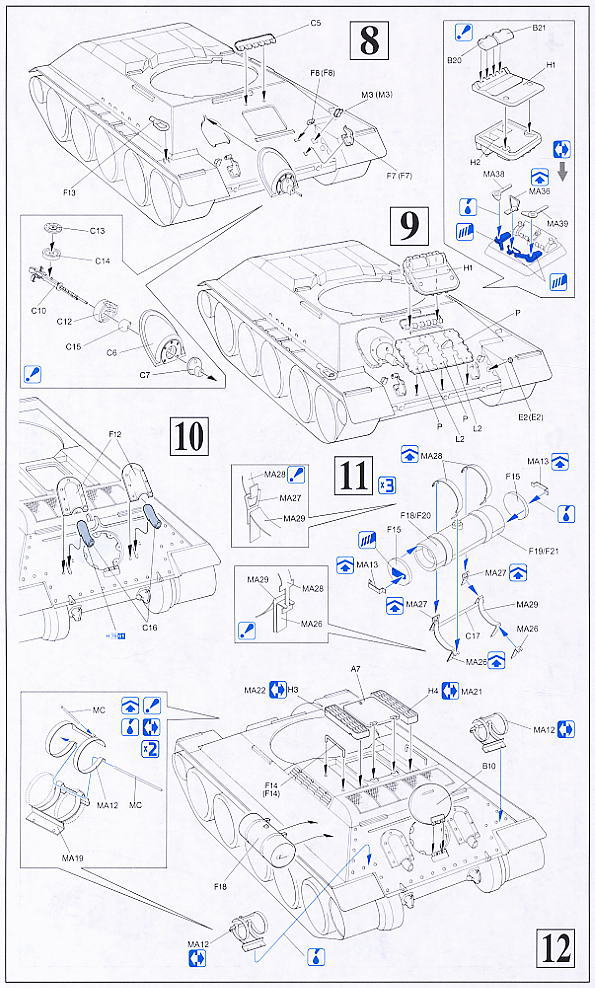 WW.II ソビエト軍 T-34/85 Mod.1944 (プラモデル) 設計図3