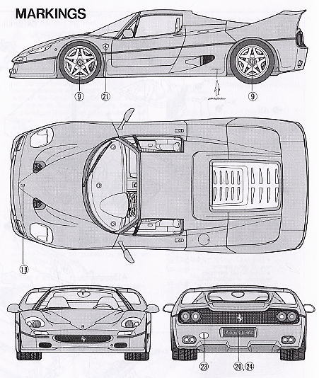 フェラーリ F50 パッケージ リニューアル版 (プラモデル) 塗装2