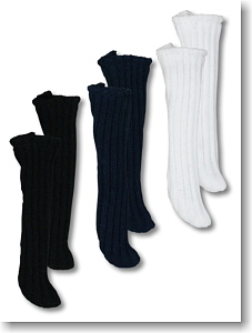 For 23cm Lib socks Set (White/Navy/Black) (Fashion Doll)
