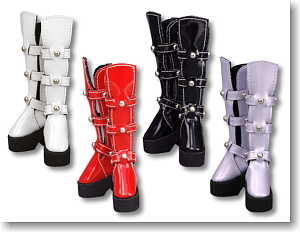 Studs Long Boots (Black) (Fashion Doll)