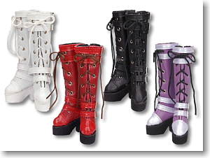 Double Belt Long Boots (White) (Fashion Doll)
