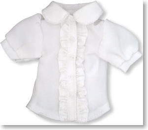 For 27cm Short Sleeve Ruffle Blouse (White) (Fashion Doll)