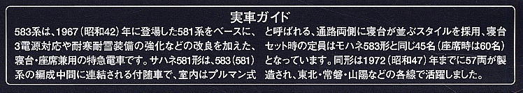 国鉄電車 サハネ581形 (鉄道模型) 解説1