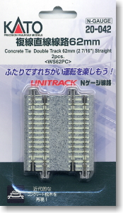 Unitrack Concrete Tie Double Track 62mm (2 7/16``) Straight < WS62PC > (2pcs.) (Model Train)