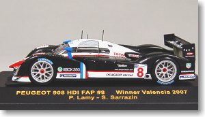 プジョー908 V12 HDI (#8) 2007年ル・マンシリーズ バレンシア 1000km優勝 (ミニカー)