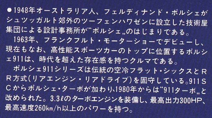 `94 ポルシェ 911 ターボ (プラモデル) 解説1