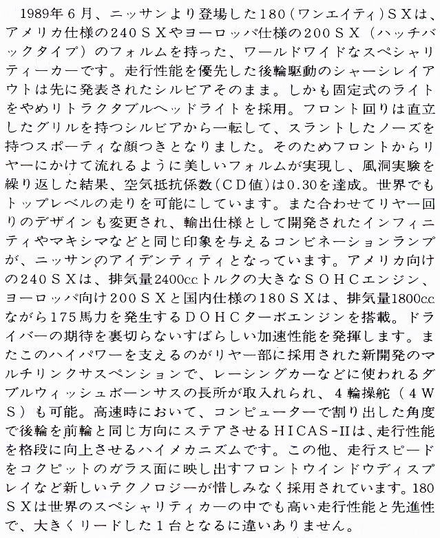 ニッサン 180SX (プラモデル) 解説1