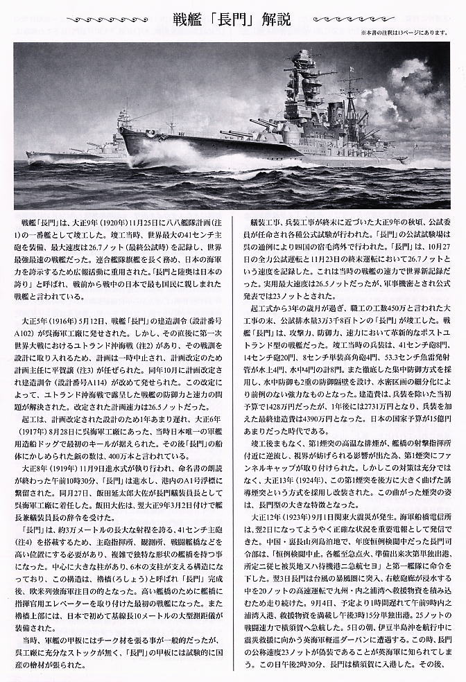 日本海軍戦艦 長門 昭和十六年 開戦時 (プラモデル) 解説1