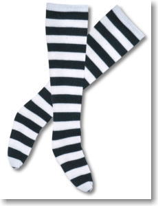 For 60cm Alice High Socks (Black/White) (Fashion Doll)