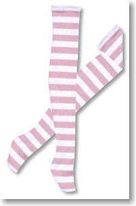 For 60cm Alice Over Knee Socks (Pink/White) (Fashion Doll)