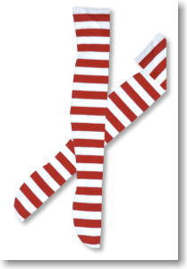 For 60cm Alice Over Knee Socks (Red/White) (Fashion Doll)
