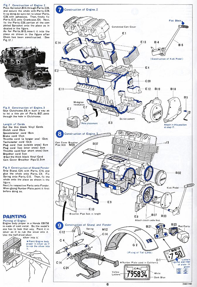 Honda ドリーム CB750 FOUR (プラモデル) 英語設計図3