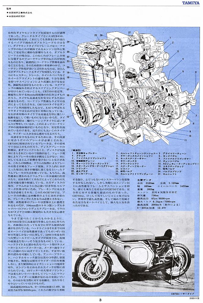 Honda ドリーム CB750 FOUR (プラモデル) 解説2