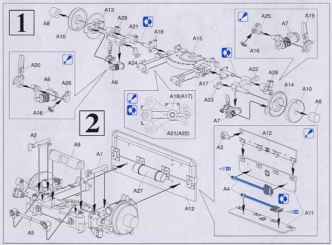 WW.II ドイツ軍 7.5cm対戦車砲 PaK40 w/砲兵セット (プラモデル) 設計図1