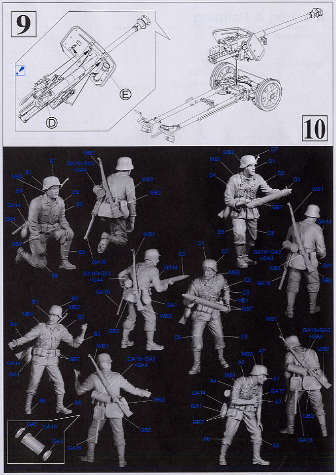 WW.II ドイツ軍 7.5cm対戦車砲 PaK40 w/砲兵セット (プラモデル) 設計図4