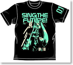 Character Vocal Series Hatsune Miku Graphic T-shirt Black : L (Anime Toy)