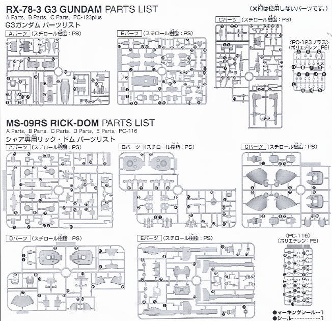 G-3ガンダム + シャア専用リックドム セット (HGUC) (ガンプラ) 設計図7