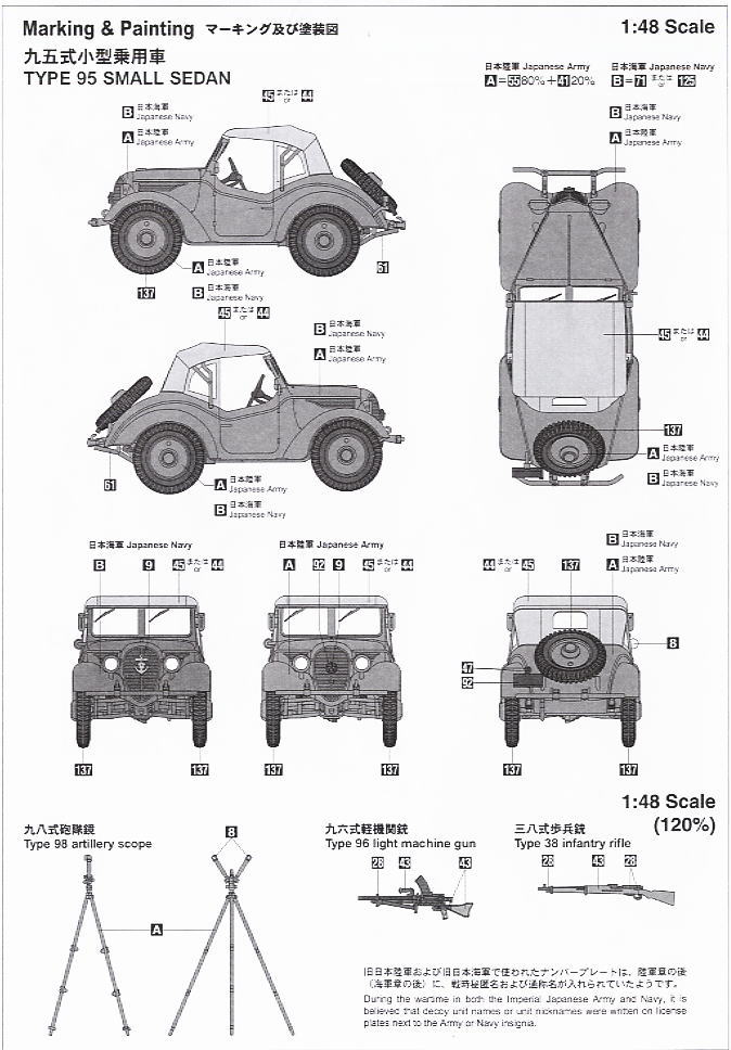 九五式小型乗用車 くろがね四起(3型) & いすゞTX40型 九七式自動貨車 (プラモデル) 塗装4