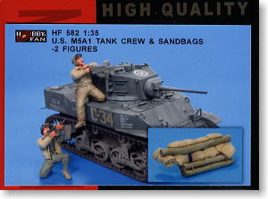 A crewman / sandbag set for M5A1 whippet tanks (Plastic model)
