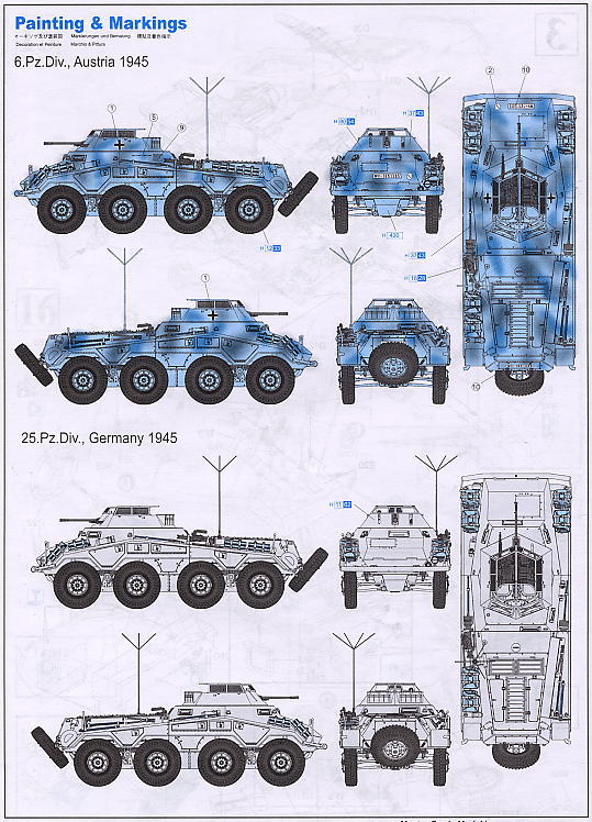 WW.II ドイツ軍 Sd.kfz.234/1 8輪重装甲偵察車 2cm砲搭載型 (プラモデル) 塗装2