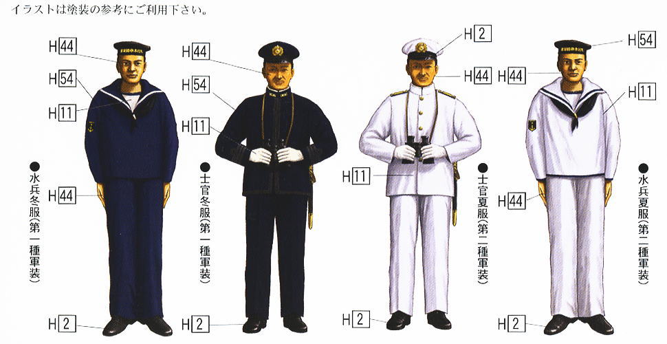 旧日本海軍艦艇乗組員 (350体入) (プラモデル) 塗装2