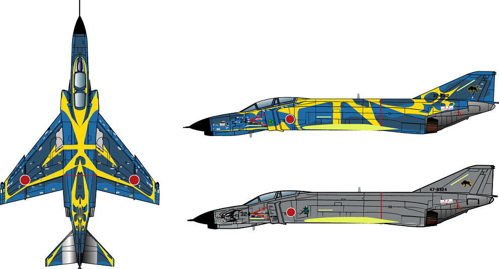 航空自衛隊F-4EJ改 第3航空団創設50周年記念塗装機 (2機セット) (プラモデル) 商品画像1