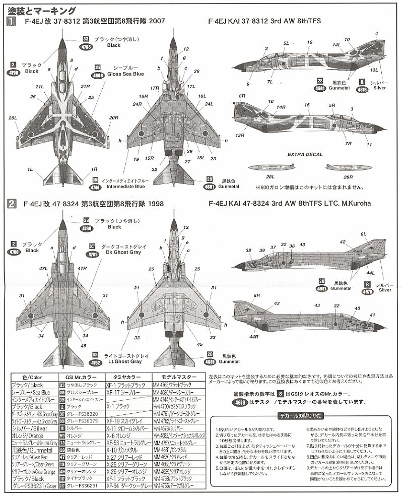 航空自衛隊F-4EJ改 第3航空団創設50周年記念塗装機 (2機セット) (プラモデル) 塗装2