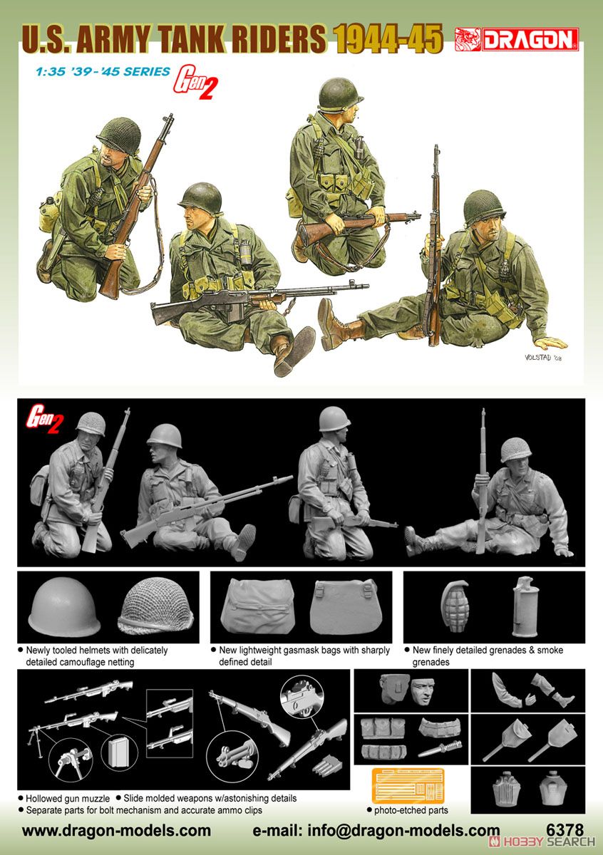 WW.II アメリカ軍 戦車跨乗兵 (フィギュア4体セット) Gen2 1944-45 (プラモデル) その他の画像1
