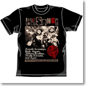 涼宮ハルヒの憂鬱 SOS団ライブTシャツ ブラック XL (キャラクターグッズ)