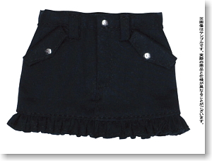 Frill Mini Skirt (Black) (Fashion Doll)