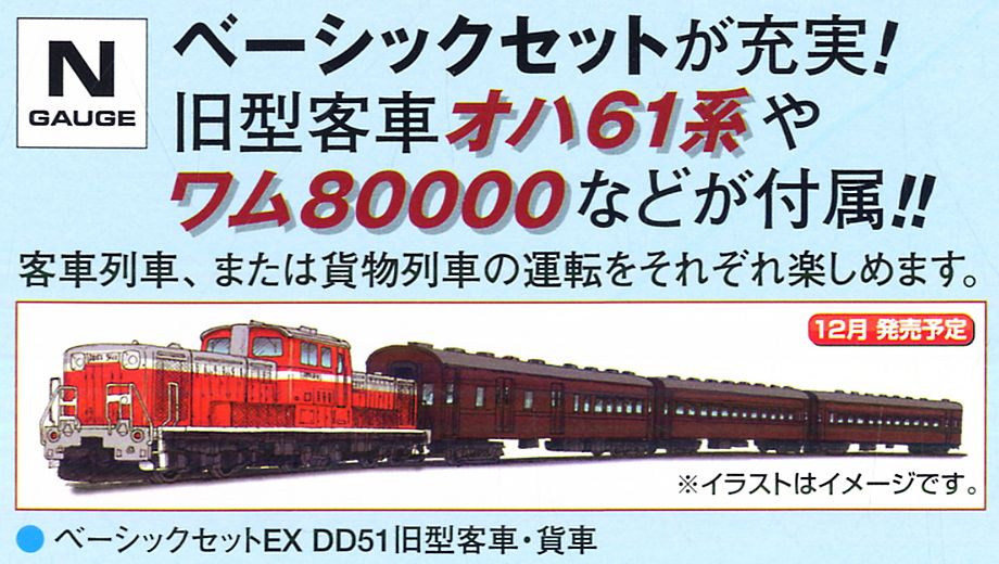 ベーシックセットEX DD51旧型客車・貨車セット (Fine Track レールパターンA+B) (鉄道模型) その他の画像1