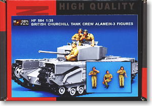 British Churchill Tank Crew Alamein-3 Figures (Plastic model)