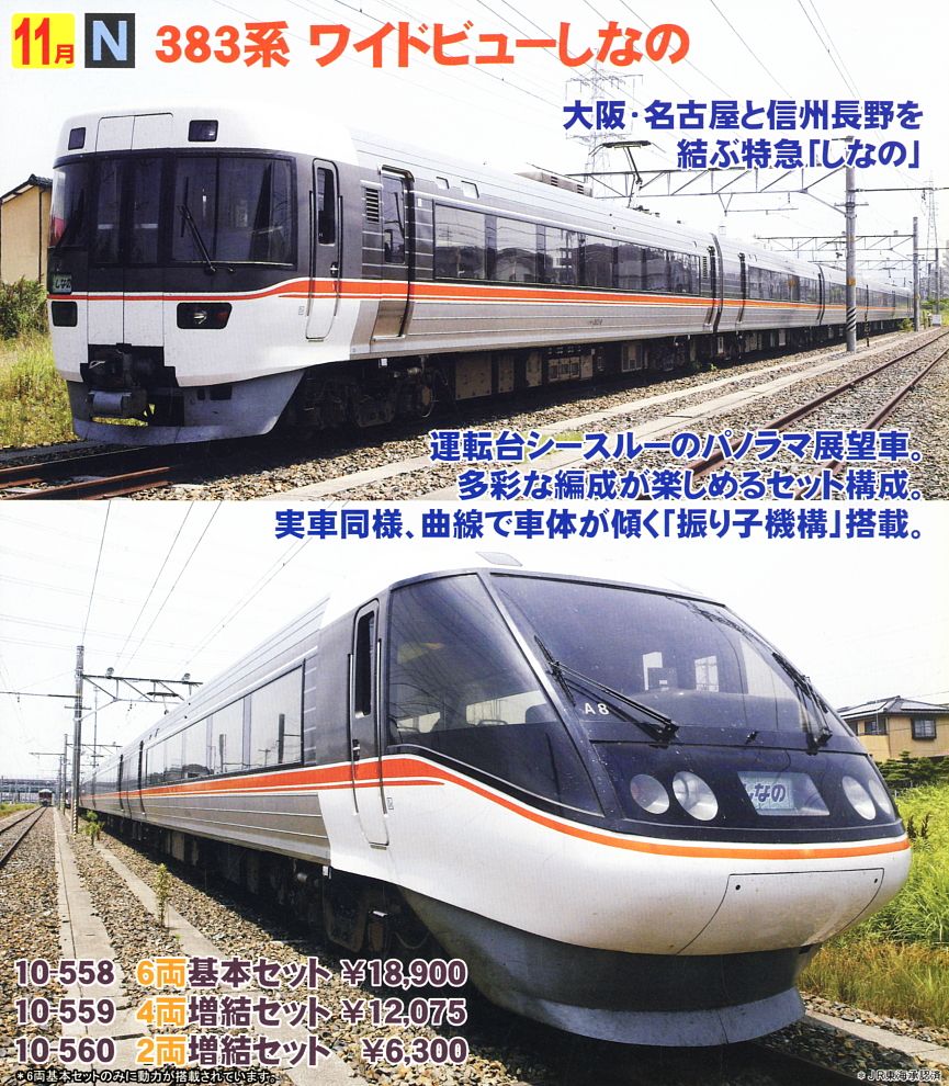 383系 「ワイドビューしなの」 (増結・2両セット) (鉄道模型) その他の画像1