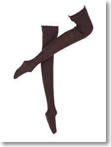 Over knee Rib Socks (Brown) (Fashion Doll)