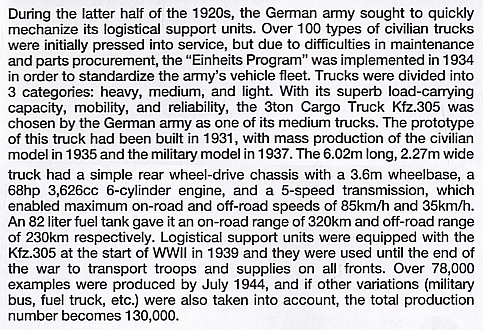 ドイツ3トンカーゴトラック Kfz305. (プラモデル) 英語解説1