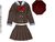 For 60cm Sailorjacket-style School Uniform Set (Brown) (Fashion Doll) Item picture1