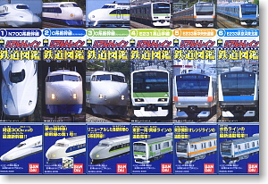 Real Train Railroad Picture Book 10 pieces (Shokugan)