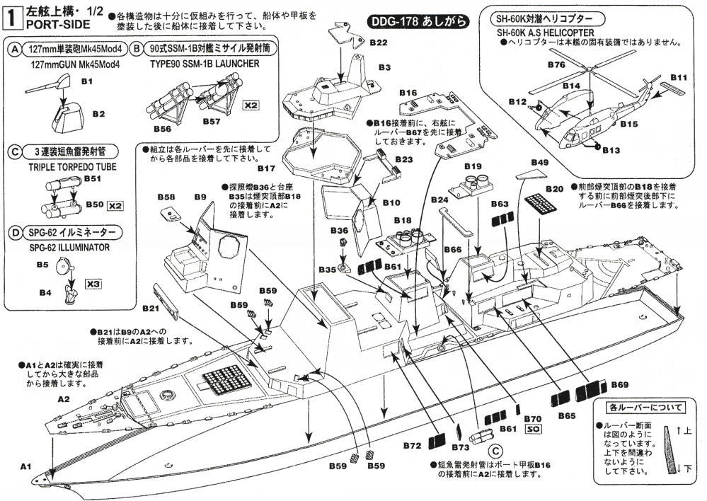 JMSDF Aegis Destroyer Ashigara (DDG-178) with Detail Up Set Special Limited Version *Miyazawa Limited Model (Plastic model) Assembly guide1