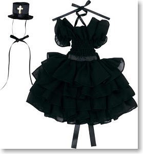 For 60cm Little Devil Chiffon One Piece (Black) (Fashion Doll)
