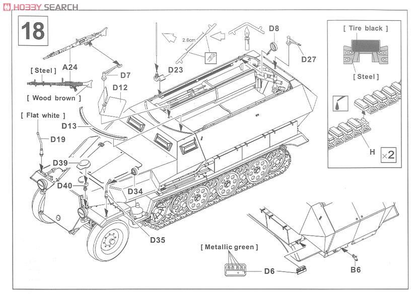 Sdkfz251/1 Type C Half-track (Plastic model) Assembly guide8