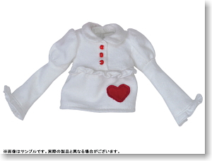 For 23cm Heart PK Cut Sew (White) (Fashion Doll)