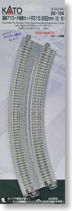 Unitrack Concrete Tie Double Track Superelevated Easement Curve Left, Right 315/282mm (12 3/8``/11``) < WR315/282PCAL,AR > (Model Train)